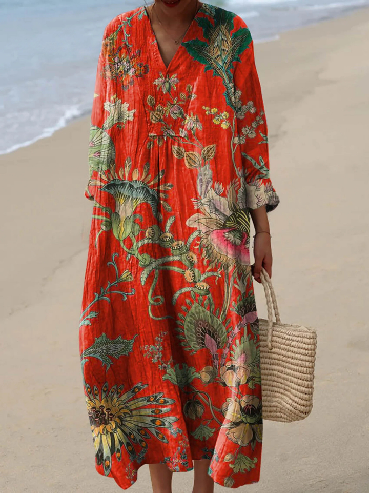 Robe Vintage pour Femme avec Imprimé Fleuri Mignon
