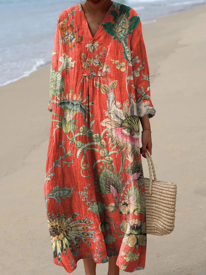 Robe Vintage pour Femme avec Imprimé Fleuri Mignon