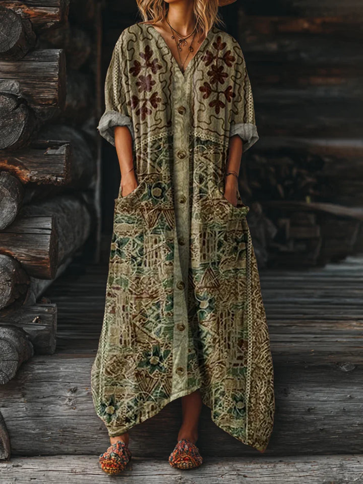Ophira | Robe bohème vintage avec poches