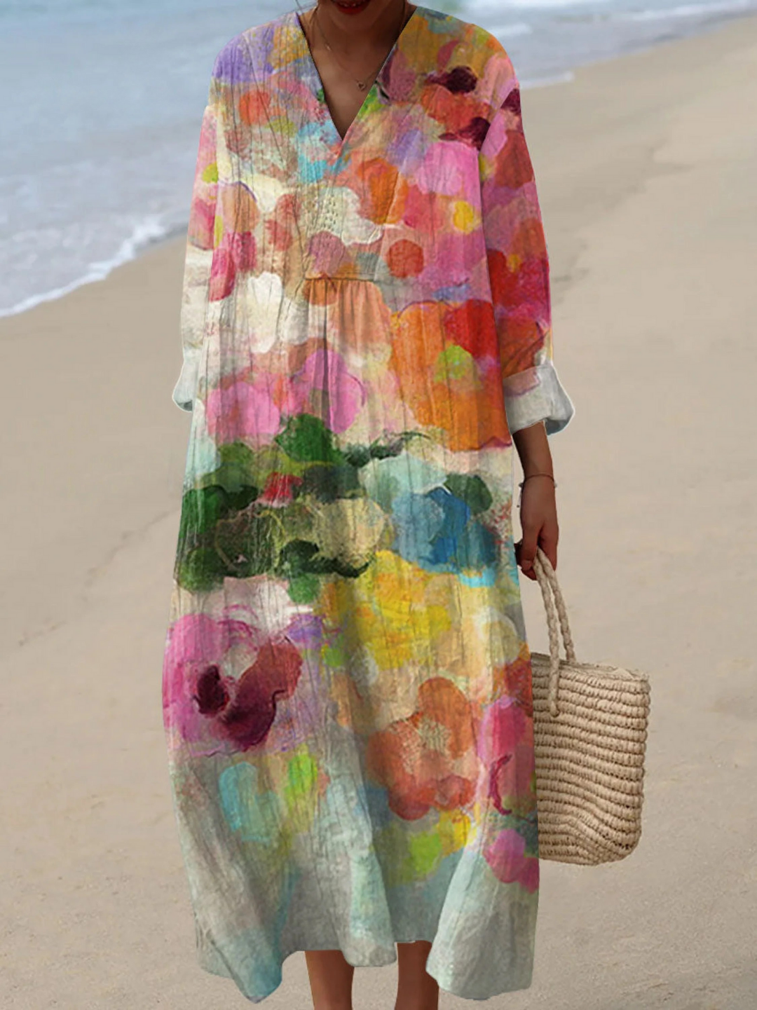 Robe imprimée fleurs vintage pour femme