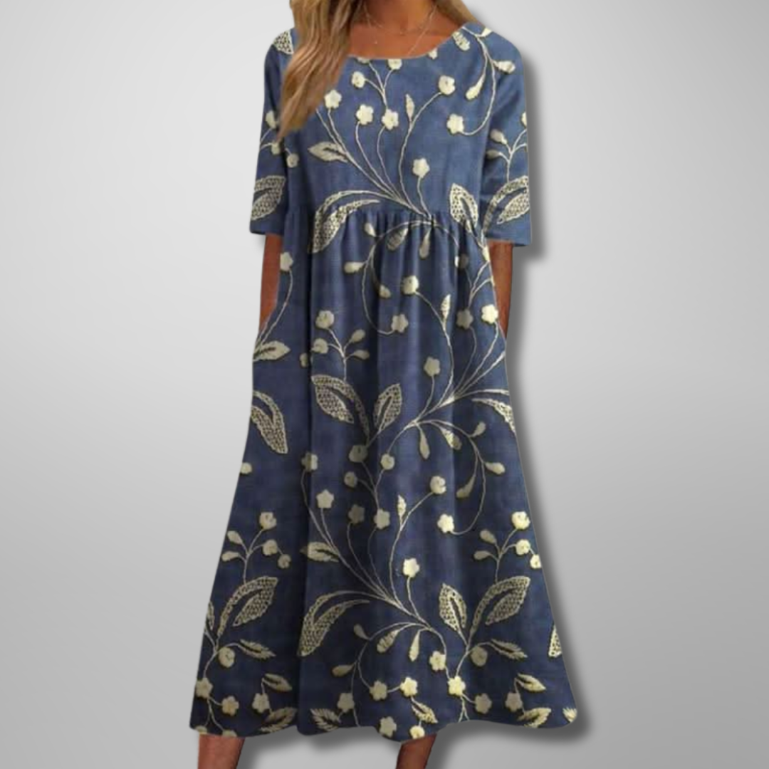 Gail | Robe midi fleurie décontractée