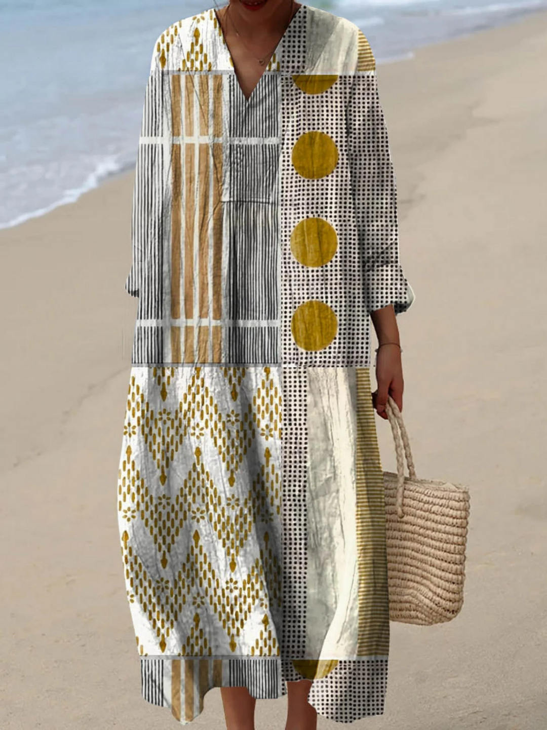 Robe pour femme à imprimé géométrique abstrait