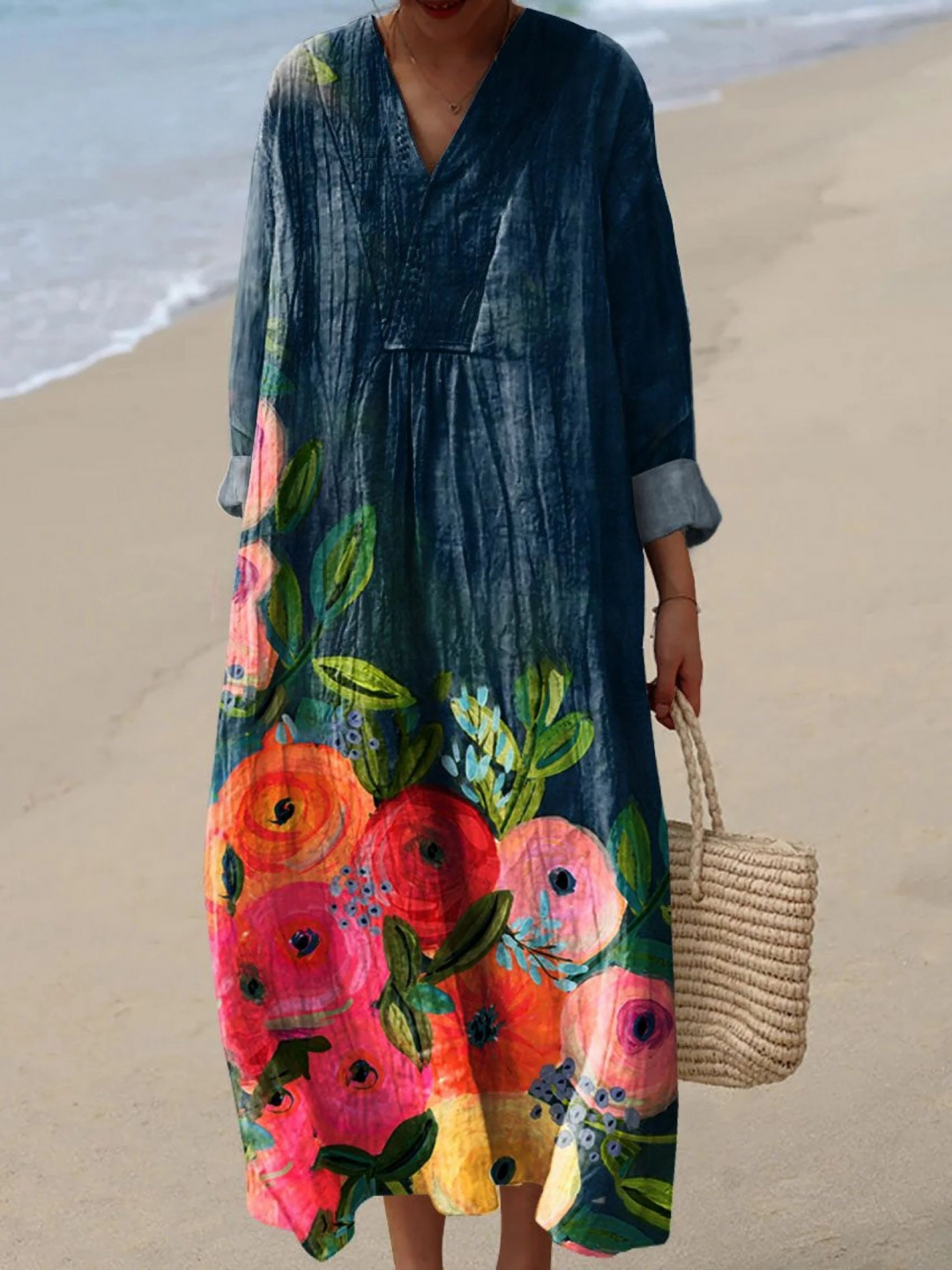 Robe décontractée à imprimé floral pour femme