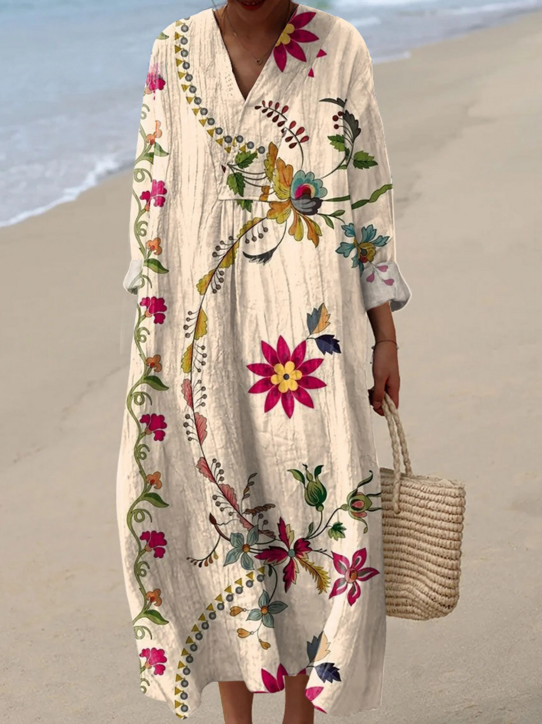 Robe à imprimé floral vintage pour femme