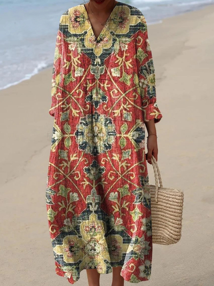Robe évasée vintage pour femme à imprimé floral charmant