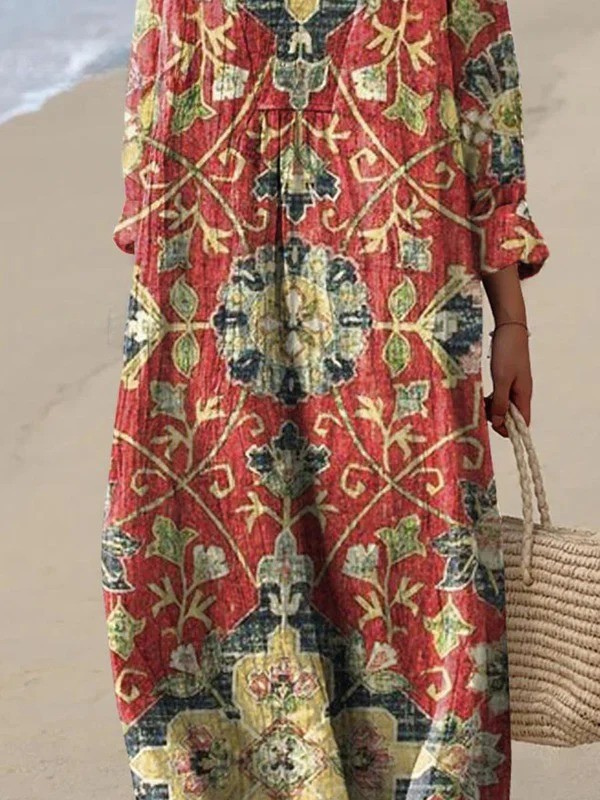 Robe évasée vintage pour femme à imprimé floral charmant
