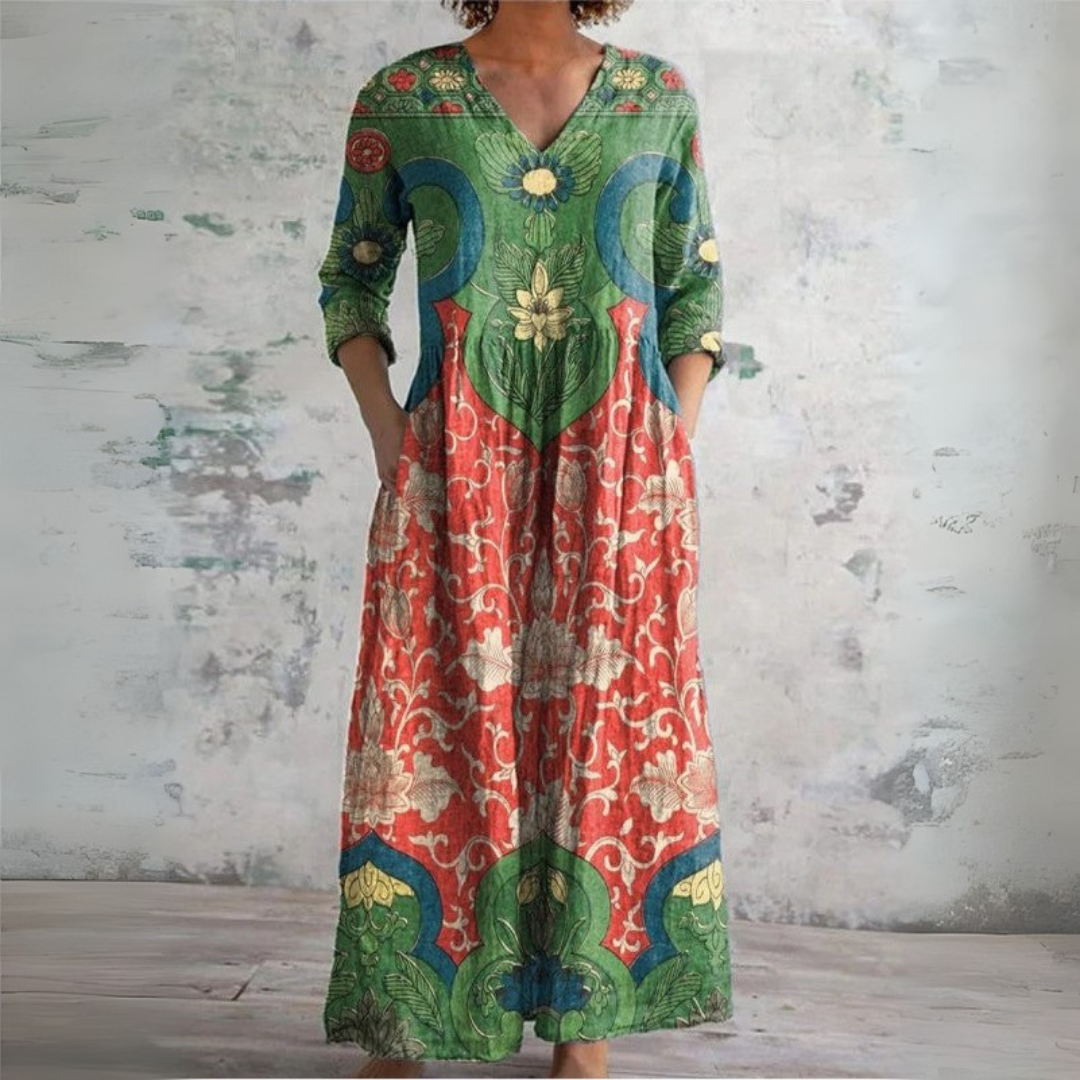 Judith | Robe longue fleurie vintage
