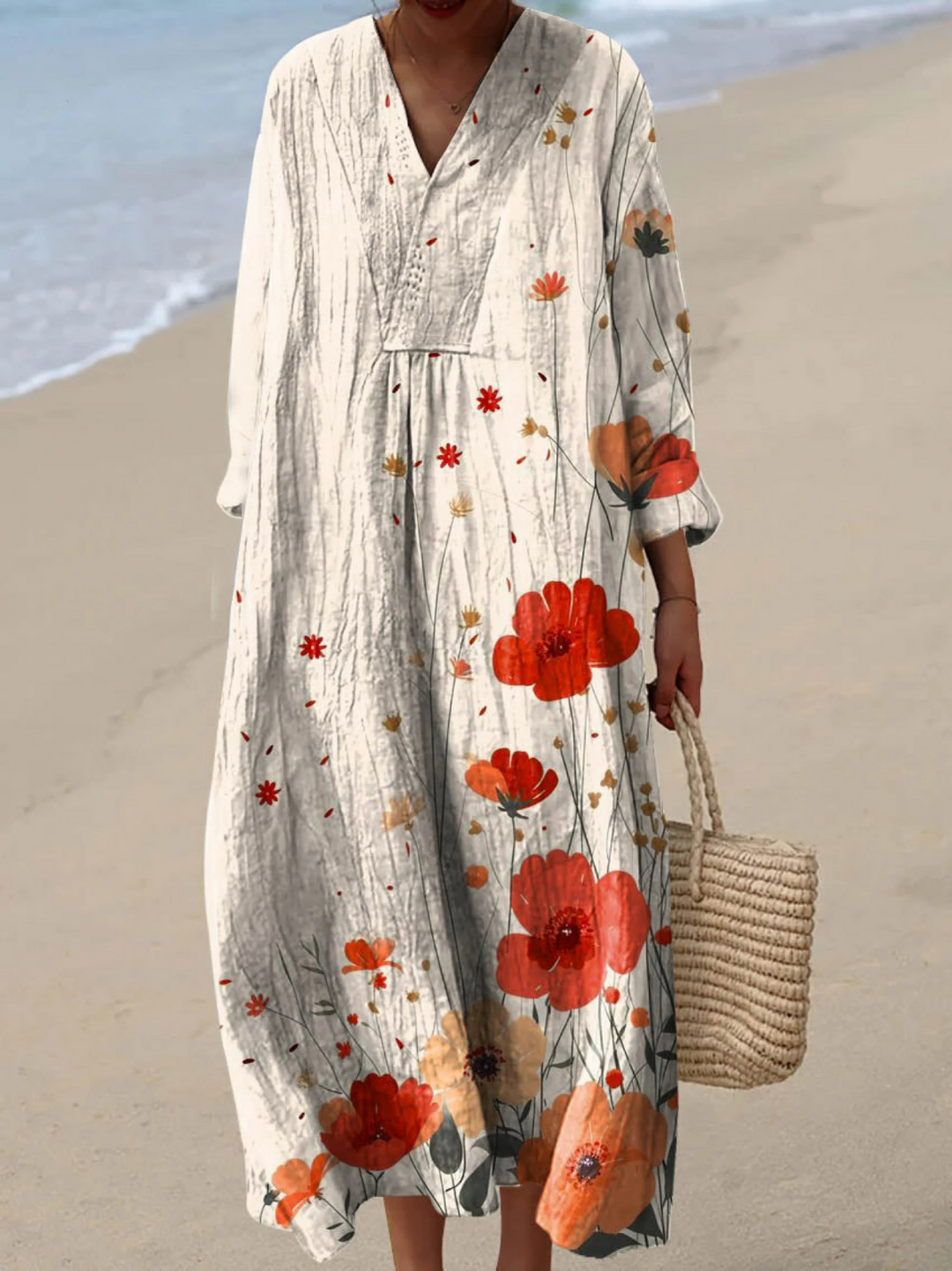 Robe imprimée de motifs floraux pour femme