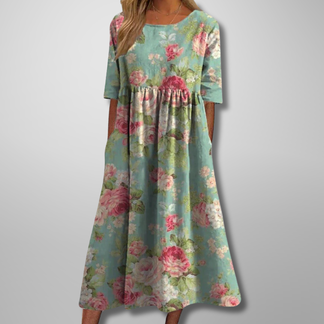 Gail | Robe midi fleurie décontractée