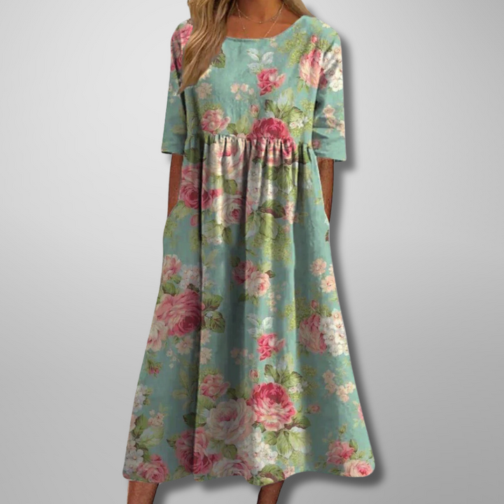 Gail | Robe midi fleurie décontractée