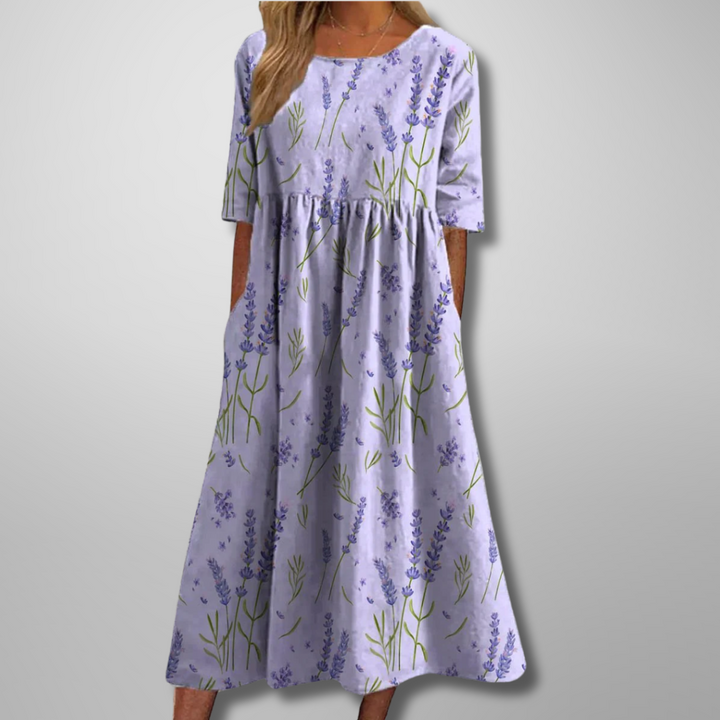 Gail | Robe midi fleurie décontractée