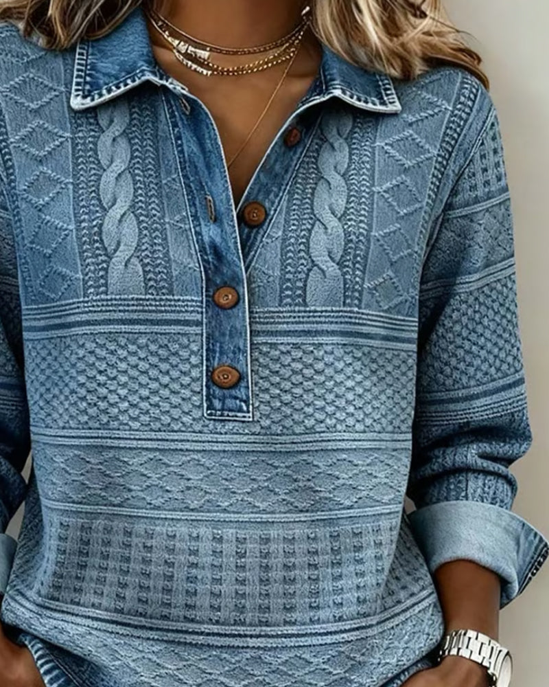 Gwen - Pull décontracté semi-boutonné