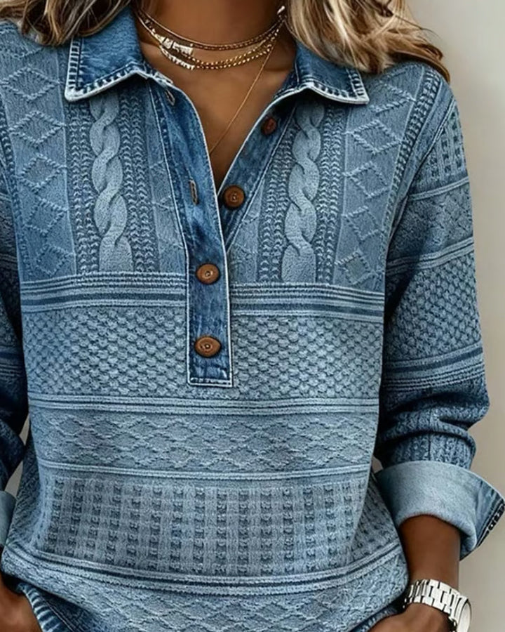 Gwen - Pull décontracté semi-boutonné