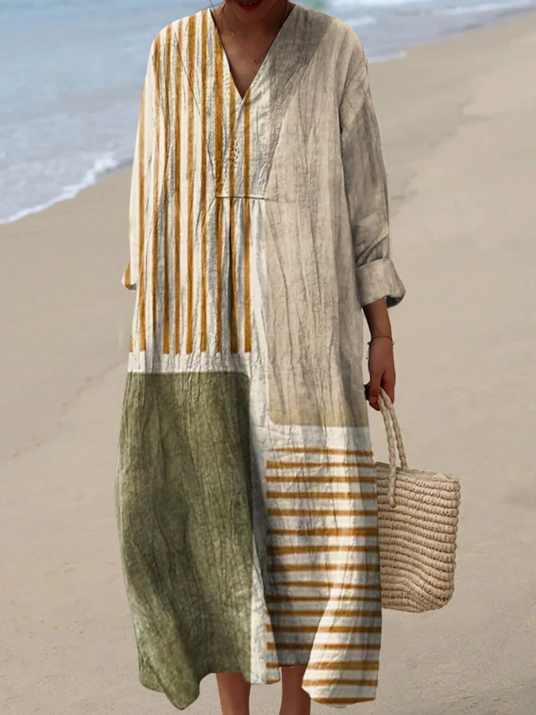 Robe à imprimé artistique à motif abstrait pour femme