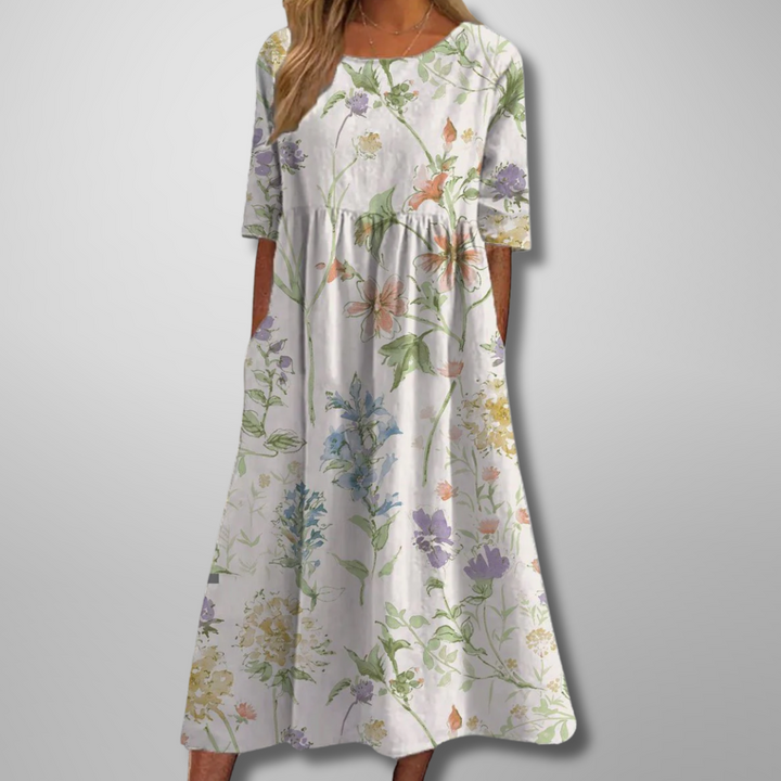 Gail | Robe midi fleurie décontractée