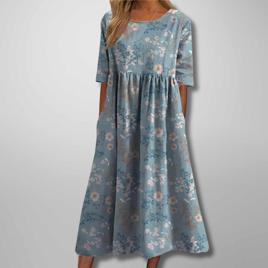 Gail | Robe midi fleurie décontractée