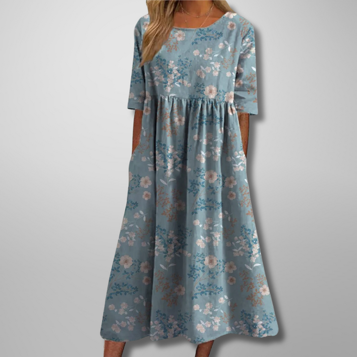 Gail | Robe midi fleurie décontractée