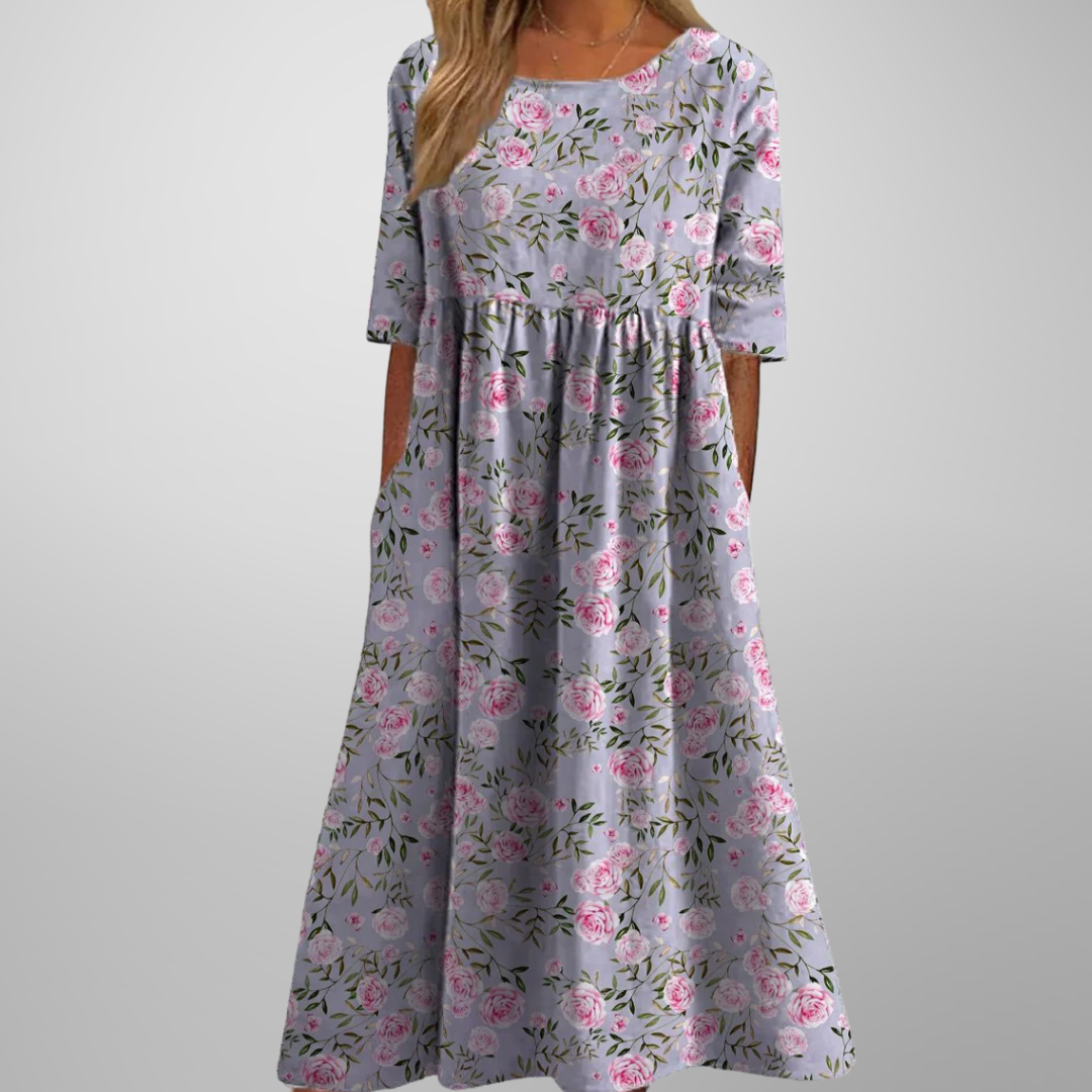 Gail | Robe midi fleurie décontractée