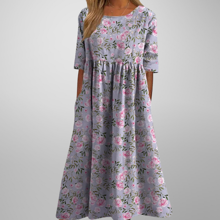 Gail | Robe midi fleurie décontractée