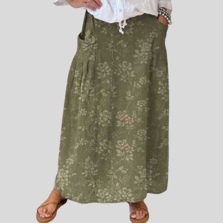 Princess™ | Jupe à poches taille élastique motif floral vintage