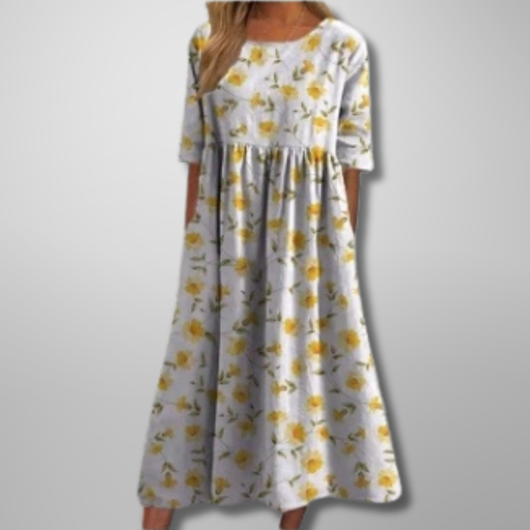 Gail | Robe midi fleurie décontractée