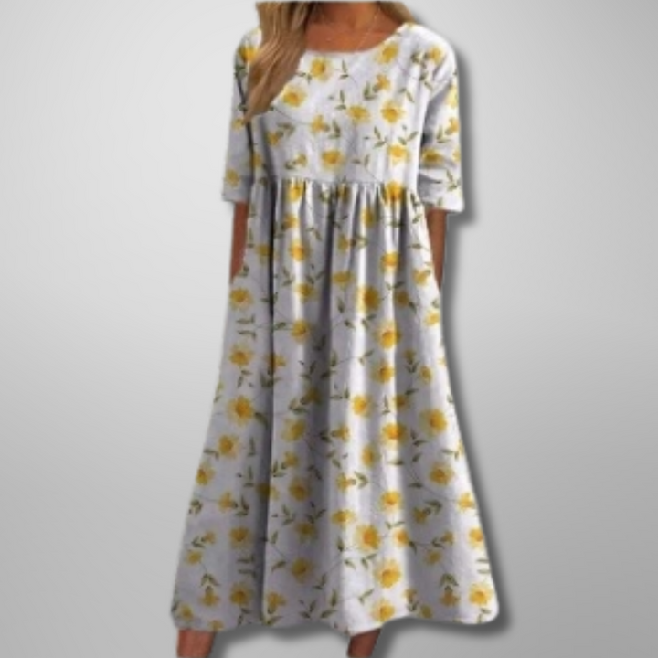 Gail | Robe midi fleurie décontractée