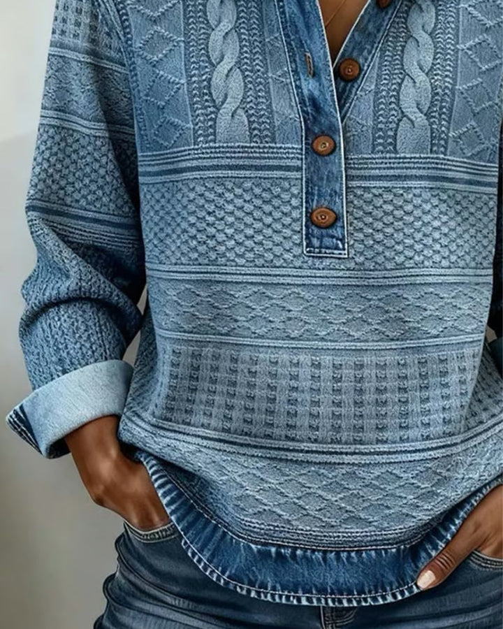 Gwen - Pull décontracté semi-boutonné