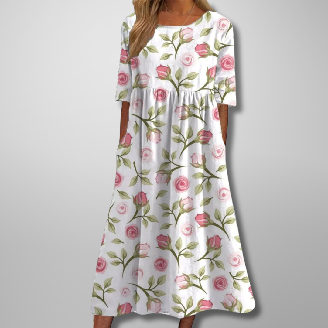 Gail | Robe midi fleurie décontractée