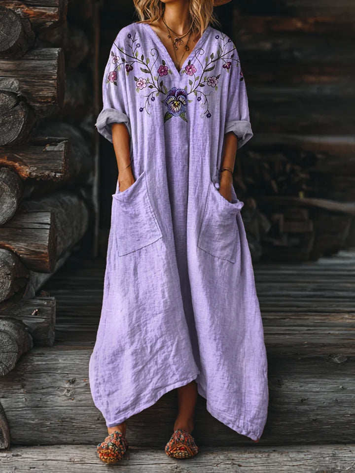 Ophira | Robe bohème vintage avec poches