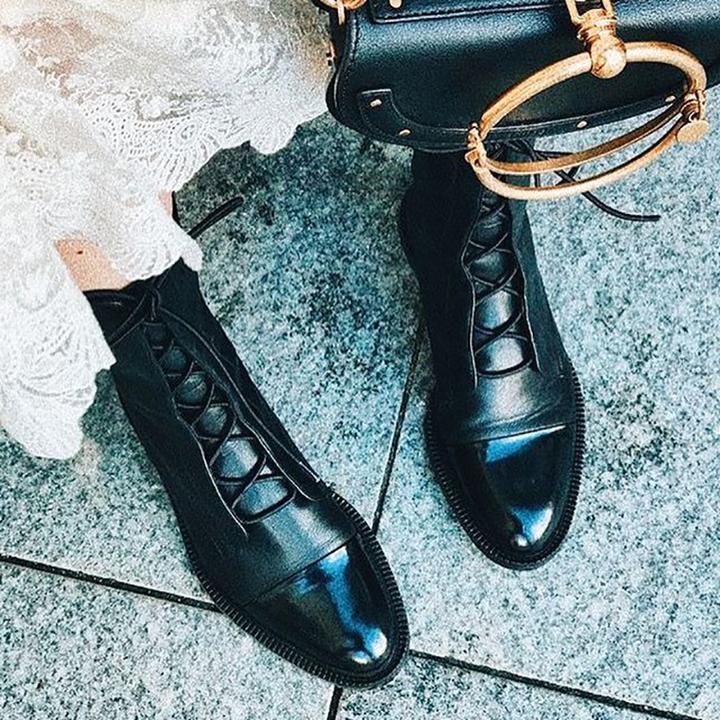 Sophia | Bottines lacées en cuir pour femme