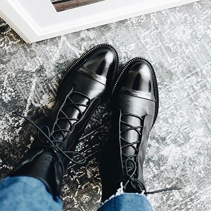 Sophia | Bottines lacées en cuir pour femme