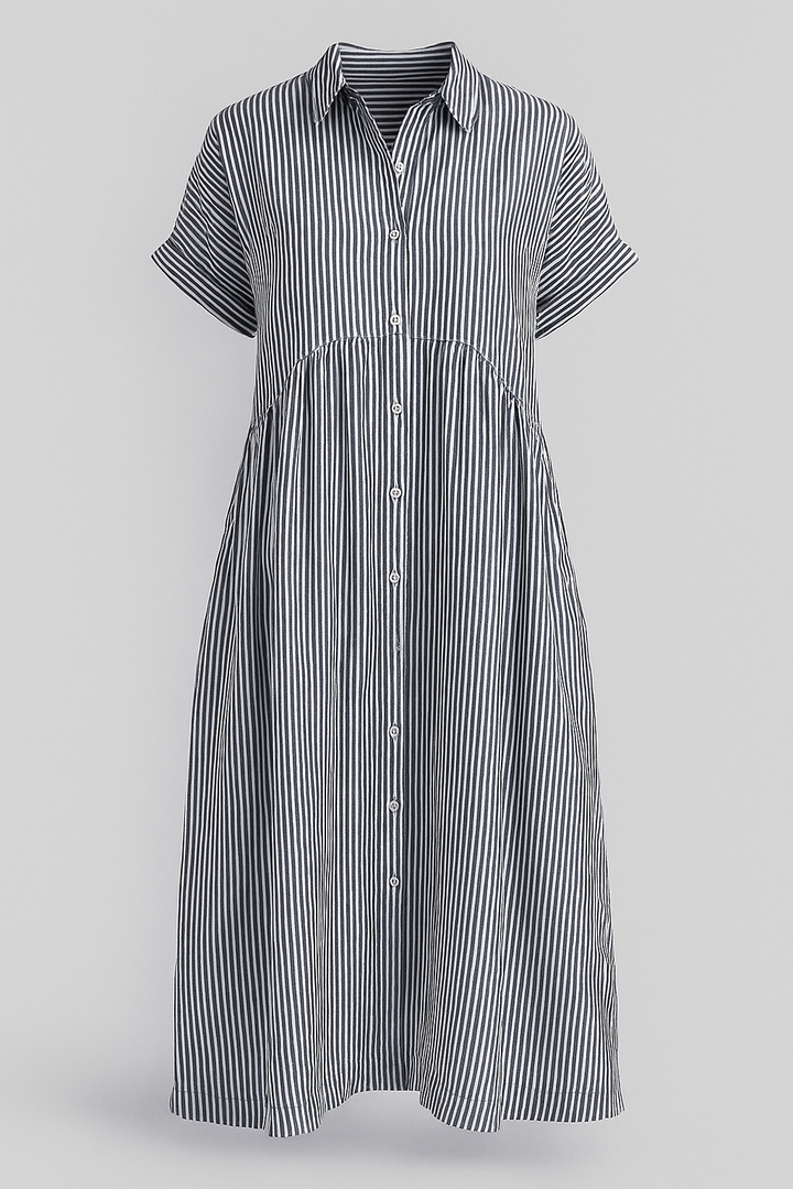 Women's Elegant Midi Dress with Pockets
