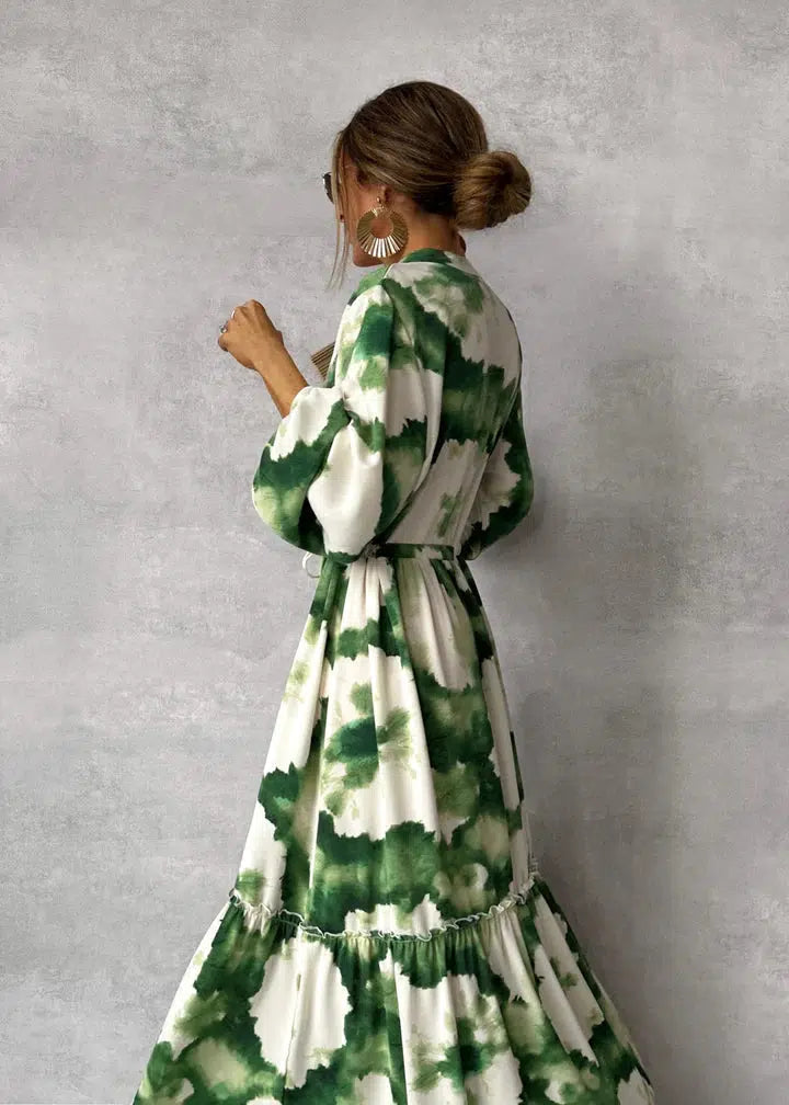La robe longue Luna fluide à nouer à la taille