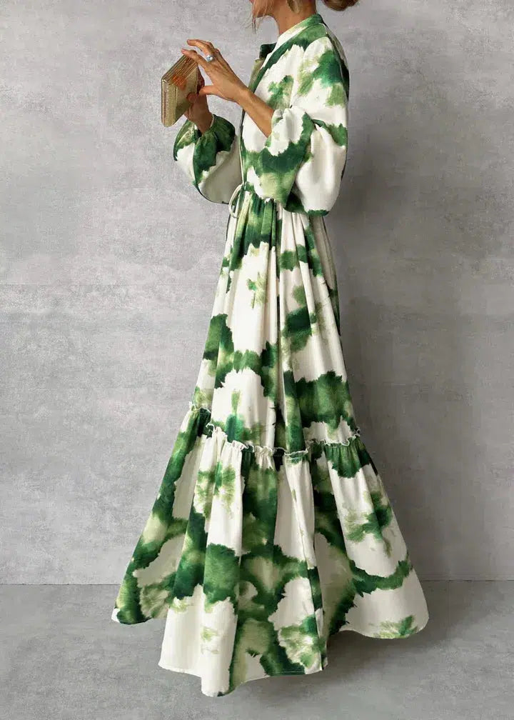La robe longue Luna fluide à nouer à la taille