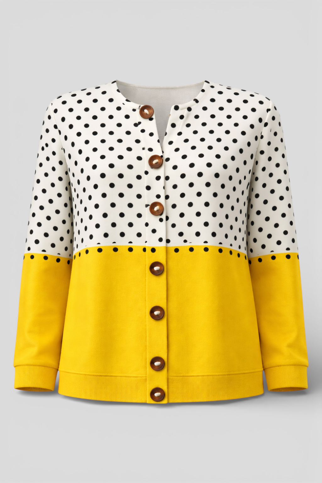 Cardigan en polyester d'inspiration vintage pour femme — Un tricot intemporel et douillet pour une élégance au quotidien