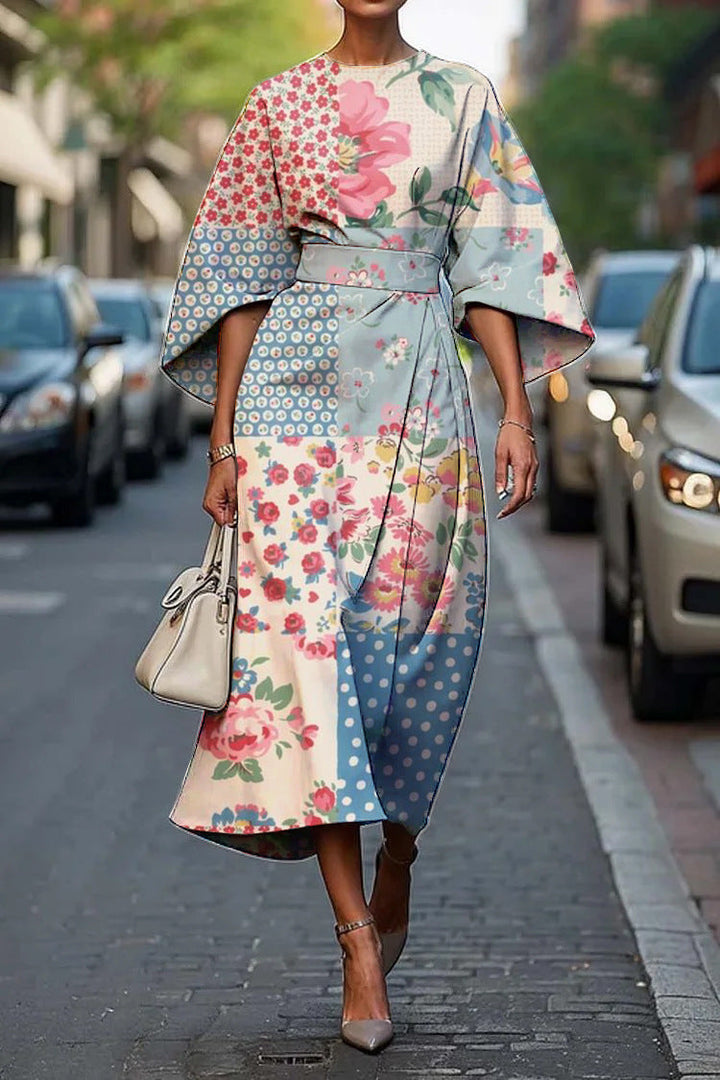 Melody | Robe Midi Fleurie Élégante