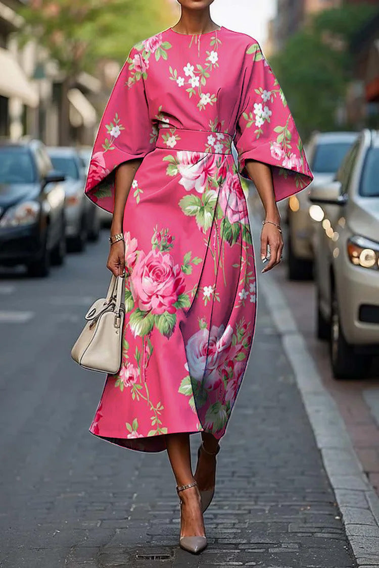 Melody | Robe Midi Fleurie Élégante