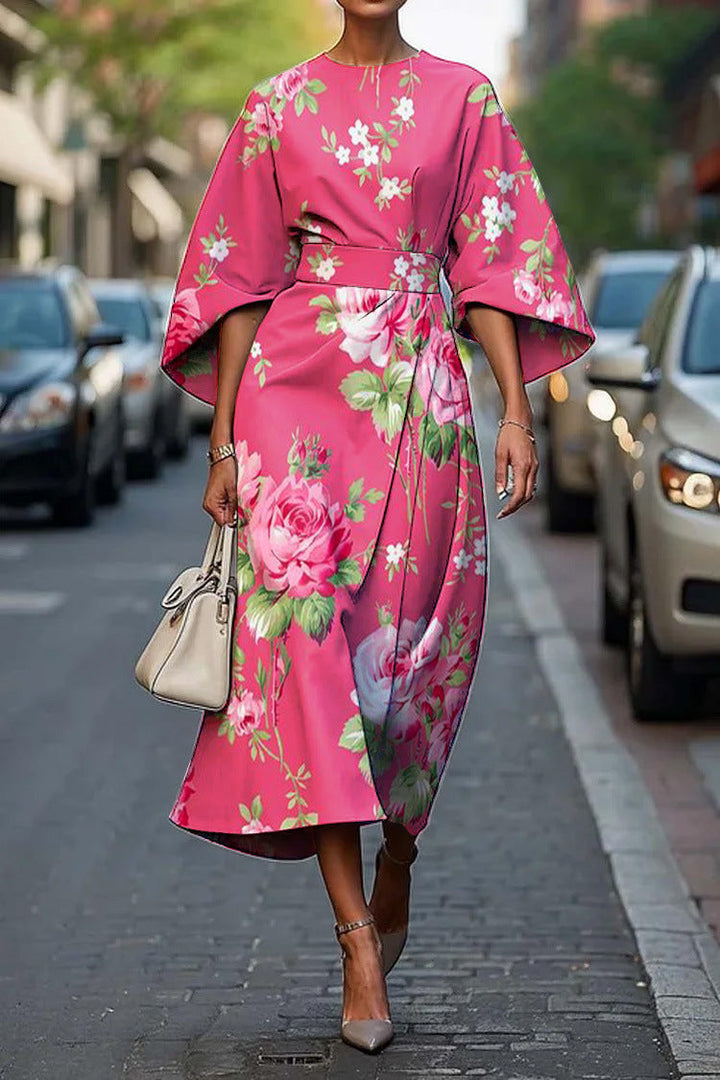 Melody | Robe Midi Fleurie Élégante