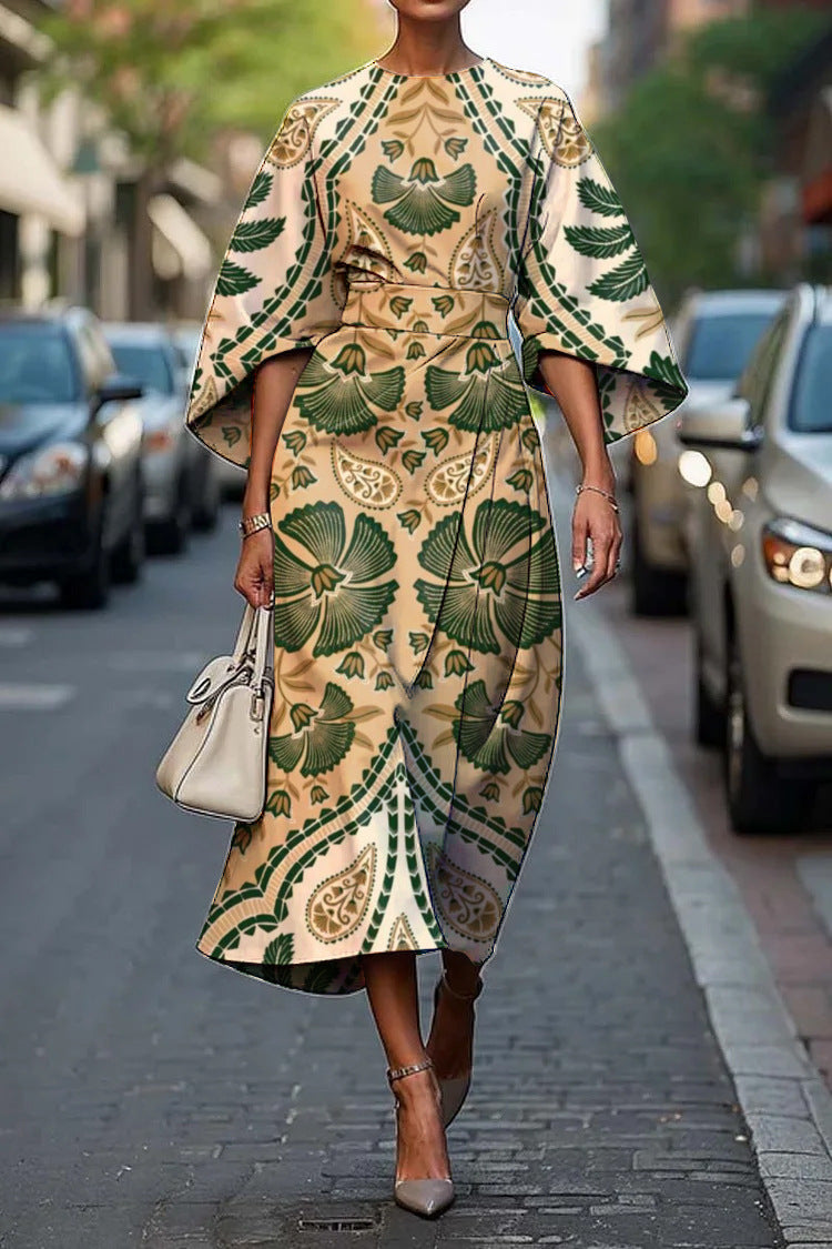 Melody | Robe Midi Fleurie Élégante