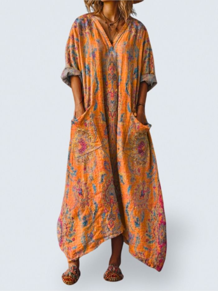 Ophira | Robe bohème vintage avec poches