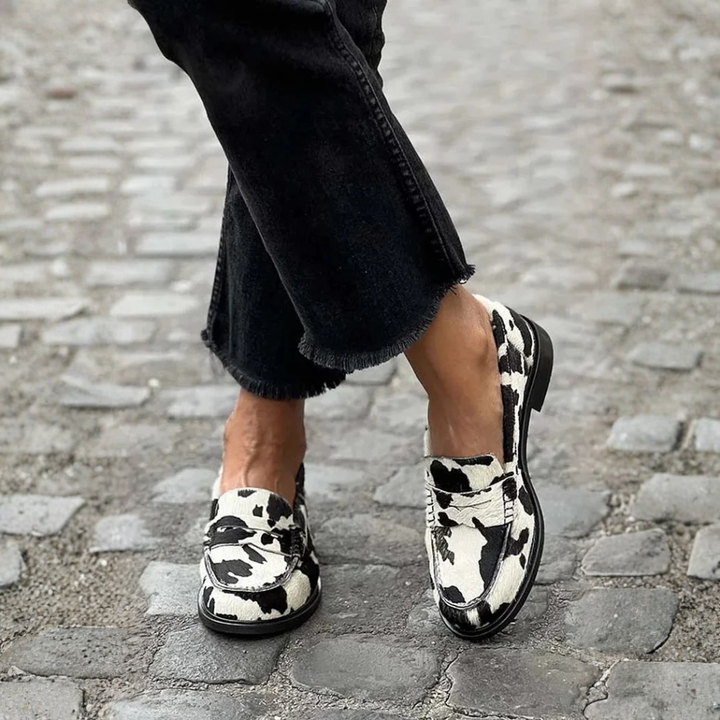 Veerle | Mocassins imprimé vache