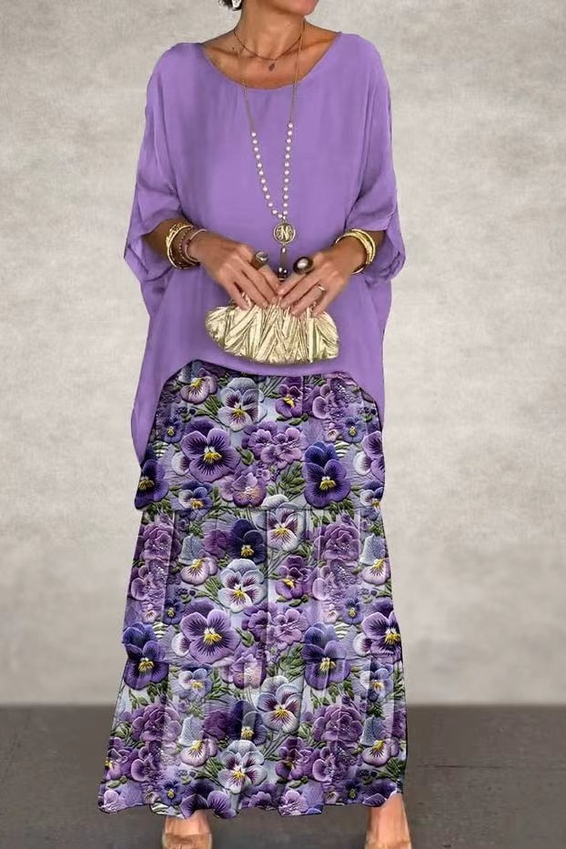 Robe étagée Nora - Fleur violette