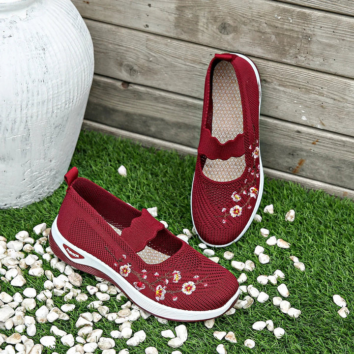 Fajon - Baskets confortables brodées de fleurs