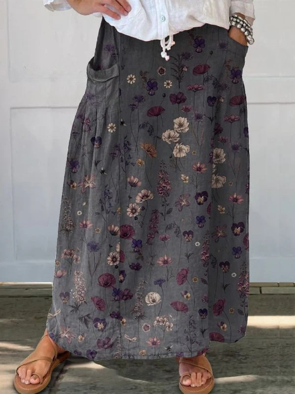 Jupe à Poches Imprimé Fleuri | Ivy™
