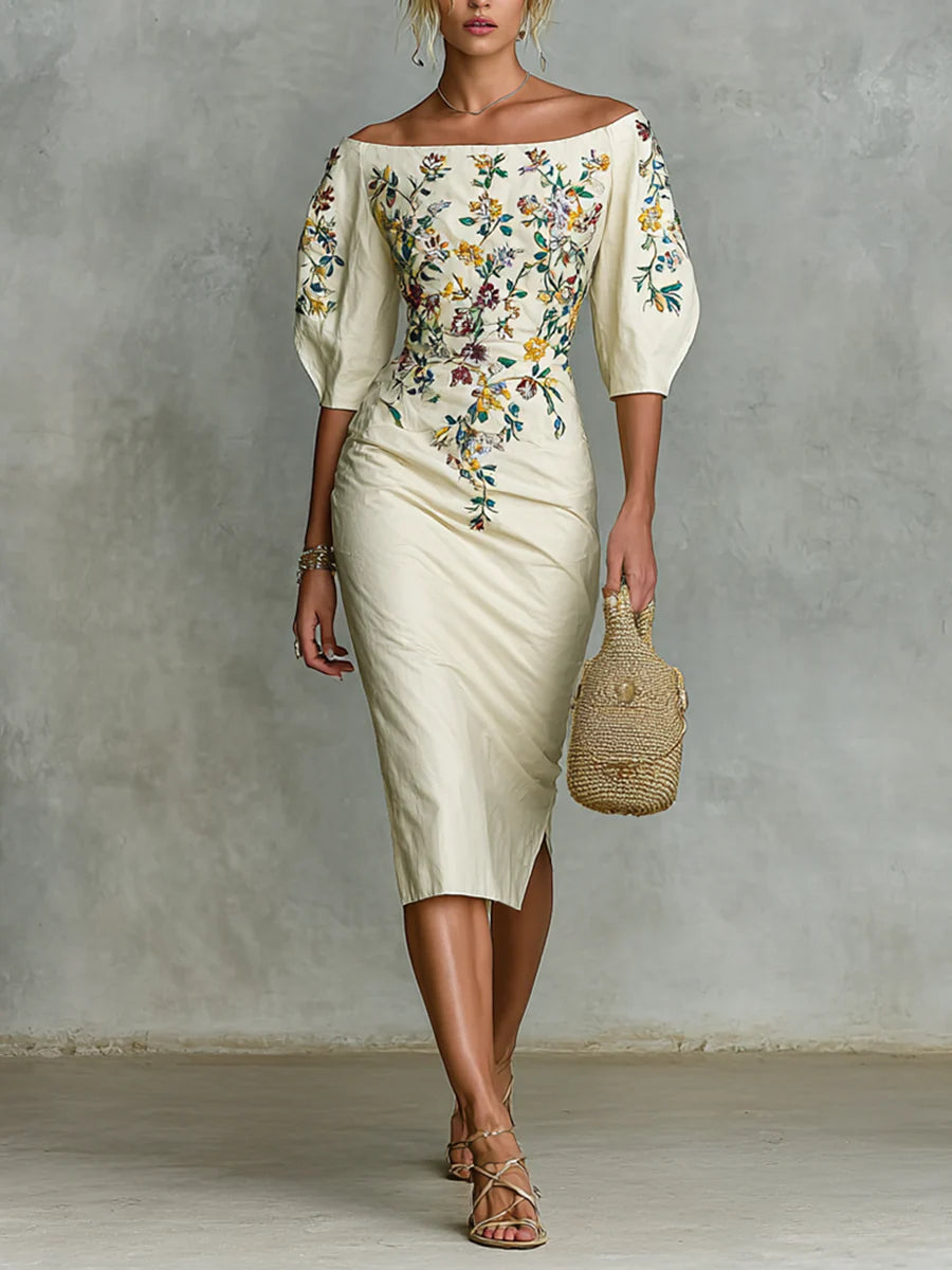 Robe fleurie Joelle™ à épaules dénudées
