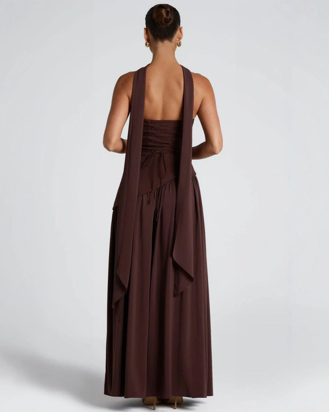 Robe longue chic fendue de luxe