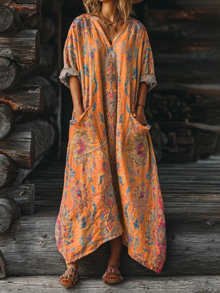 Ophira | Robe bohème vintage avec poches
