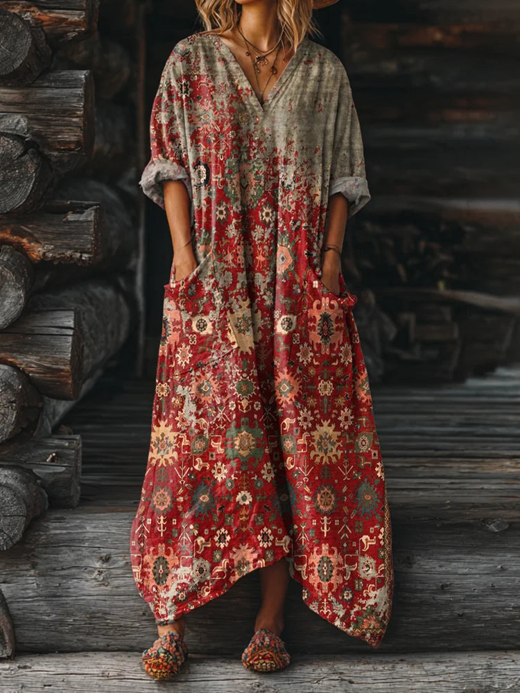 Ophira | Robe bohème vintage avec poches