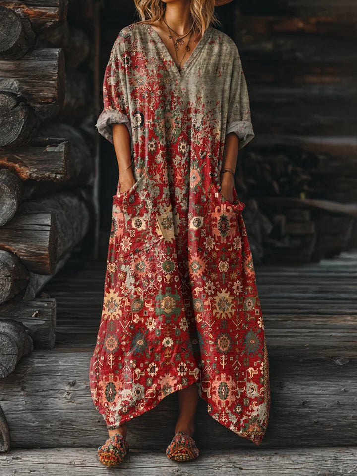 Ophira | Robe bohème vintage avec poches