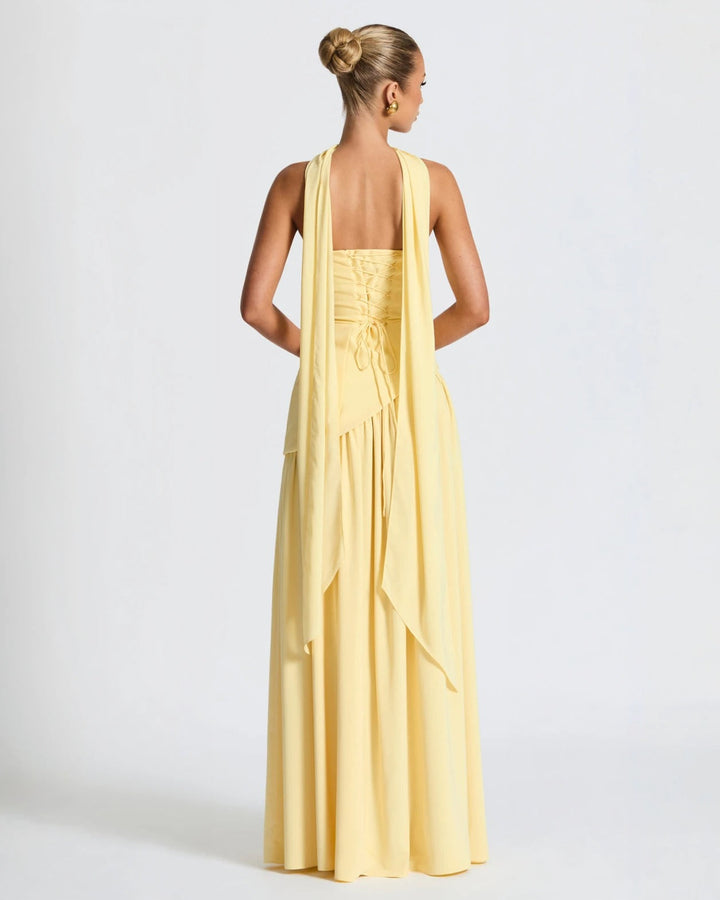Robe longue chic fendue de luxe